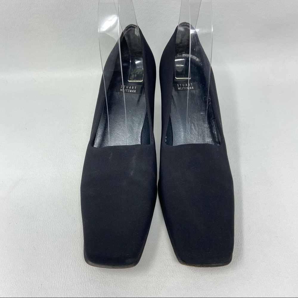 Stuart Weitzman Pumps Black Fabric, Block Heel, W… - image 5